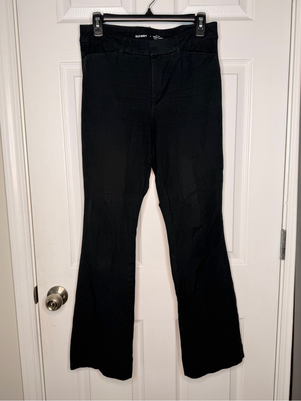 Old Navy Pixie Flare Pants Black High Rise Secret-Smooth Pockets Women's